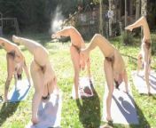 Full Bush Naked Yoga Class from super hairy bbw