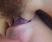 Gentle cunnilingus for the sweet hairy pussy of the whore wife. from gentle long foreplay leads to intense orgasms