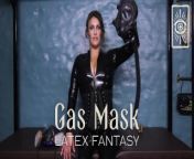 Gas Mask Latex Fantasy - Intense Femdom POV JOI from how cleavage
