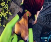 She-Hulk pounding Black Widow from she hulk growth animation