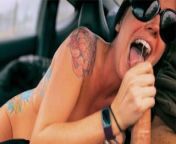 Insane HOT brunette BABE sucks a big Hard Dick - wet CUMSHOT blowjob in the car from may than nu hot