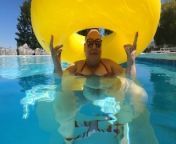 Getting naked in a public pool from bbw pool