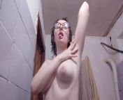 POV: Mommy entertains herself in the bathroom by touching her boobs and licking her armpits from kanti saha