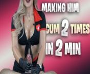 Kinky Nurse gets 2 cumshots in 2 Minutes from super fast handjob