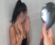 Refreshed Roommate in Cold shower after party from cutie on snapchat
