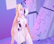 Durandal Honkai Impact 3rd Nude Dancing Hentai Thumbs Up Blonde Girl Big Boobs MMD 3D from nargis nude boobs dance