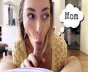 Mom came home and almost caught me sucking dick. I countinued the blowjob a while she was on kitchen from home hidden