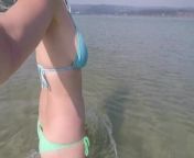 My girlfriend films herself naked at sea she masturbates and squirts at the beach from spy beach girl pussy